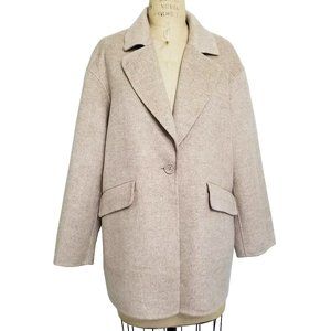 Paris Atelier & Other Stories Jacket Coat Herringbone Wool Soft Oversized Tan